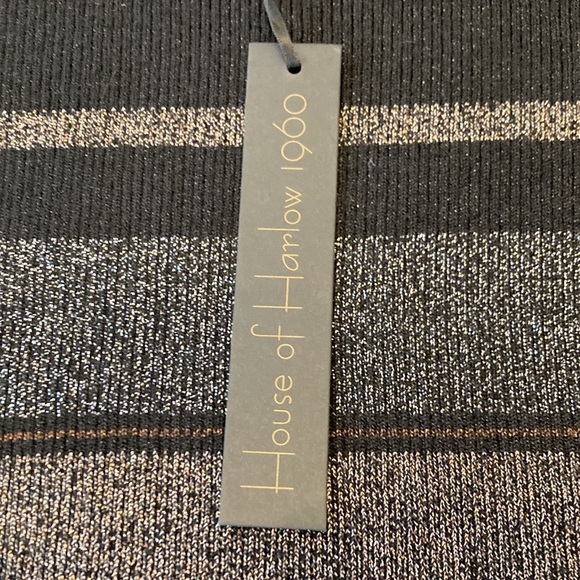 NWT House of Harlow 1960 Multi Metallic Black Fitted Sweater - Picture 2 of 9